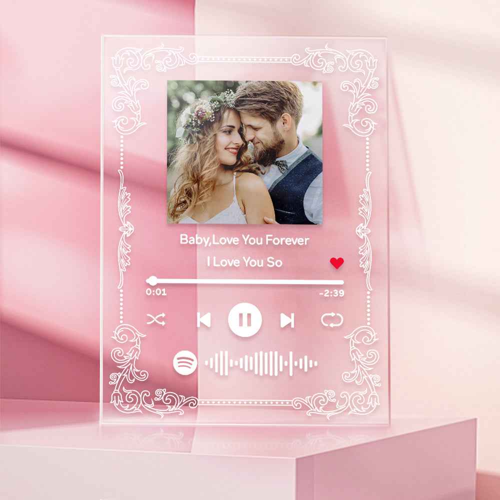 Custom Photo Plaue Acrylic Music Keychain Custom Couple Photo For Girlfriend