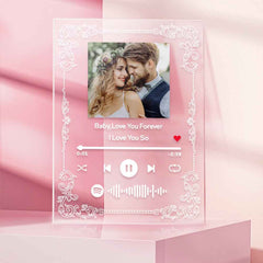 Custom Photo Plaue Acrylic Music Keychain Custom Couple Photo For Girlfriend