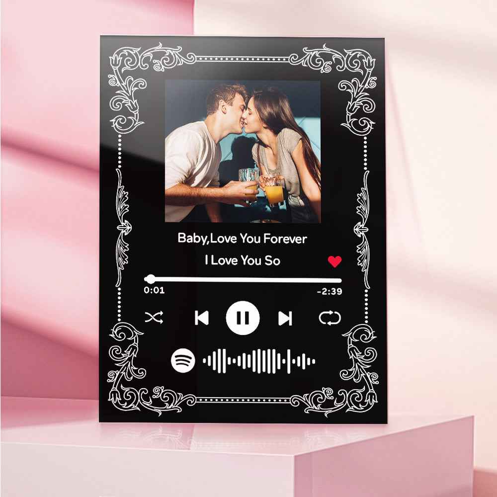 Custom Photo Plaue Acrylic Music Keychain Custom Couple Photo For Girlfriend