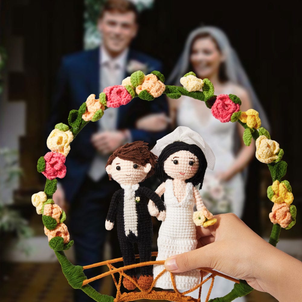 Personalised Custom Crochet Dolls | Handmade Mini Lookalike Wedding Couple Gifts