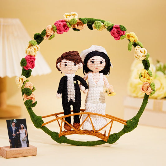 Personalised Custom Crochet Dolls | Handmade Mini Lookalike Wedding Couple Gifts