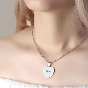 Scannable Code Necklace Engraved Heart Photo Necklace -Best Gifts for Your Lover