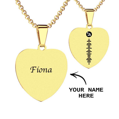 Personalised Engraved Heart Photo Necklace with Scannable Code - Unique Gift for Loved Ones