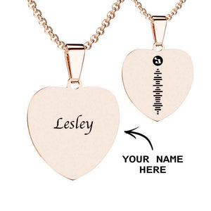 Scannable Code Necklace Engraved Heart Photo Necklace -Best Gifts for Your Lover