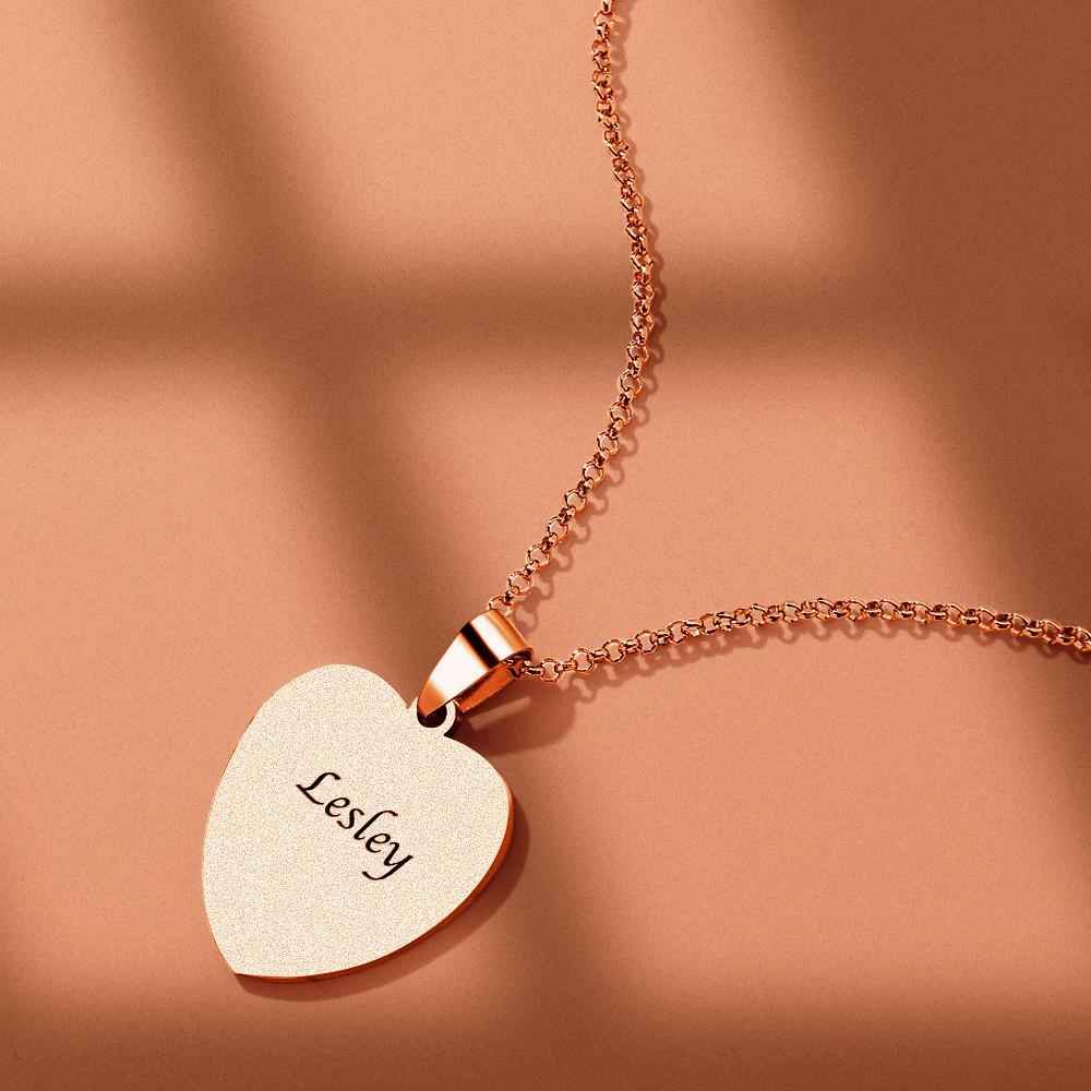 Scannable Code Necklace Engraved Heart Photo Necklace -Best Gifts for Your Lover