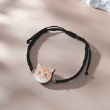 Personalized Pet Portrait Adjustable Braided Bracelet Birthday Gift for Pet Lover
