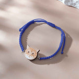 Personalized Pet Portrait Adjustable Braided Bracelet Birthday Gift for Pet Lover