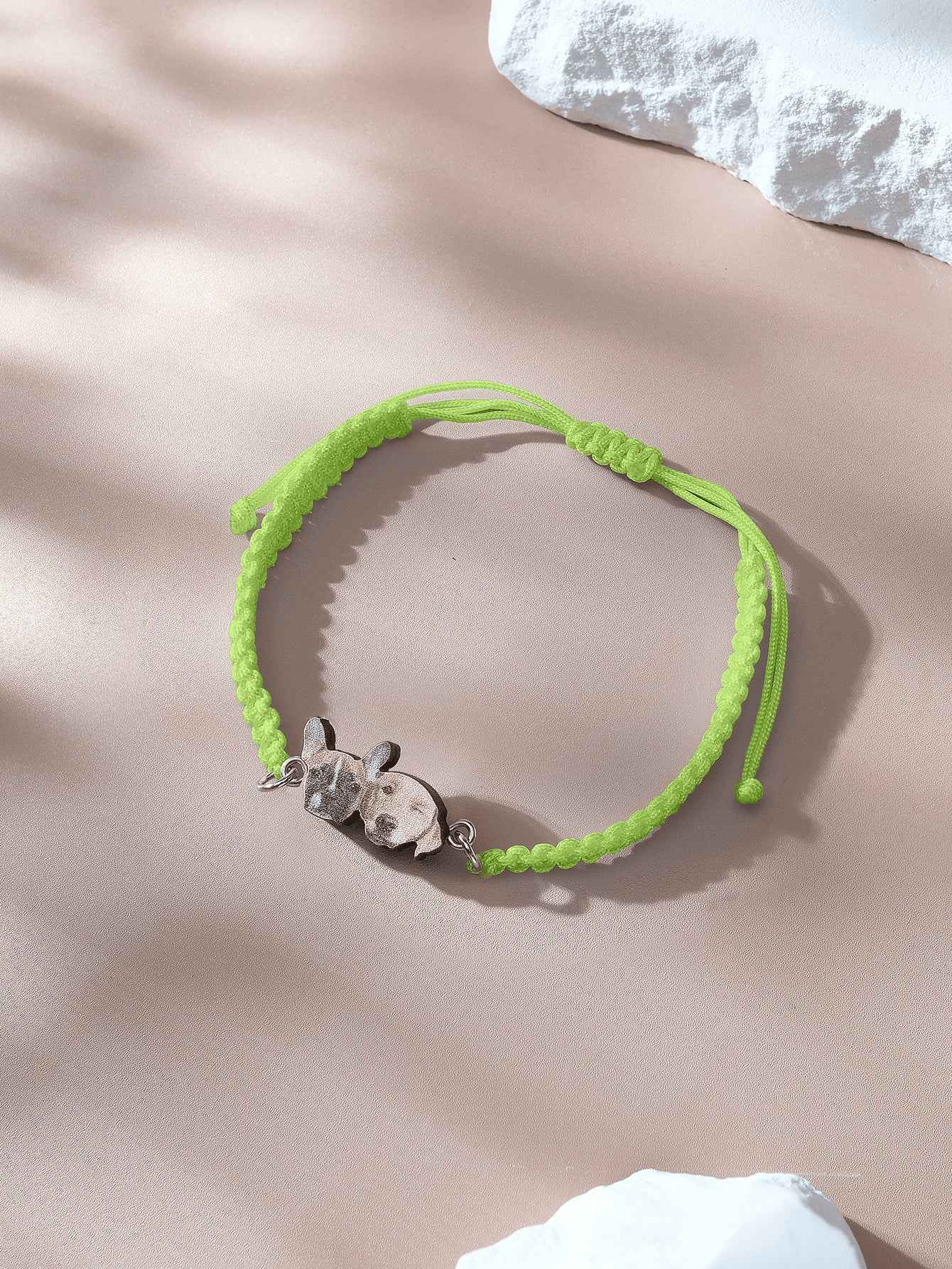 Personalized Pet Portrait Adjustable Braided Bracelet Birthday Gift for Pet Lover