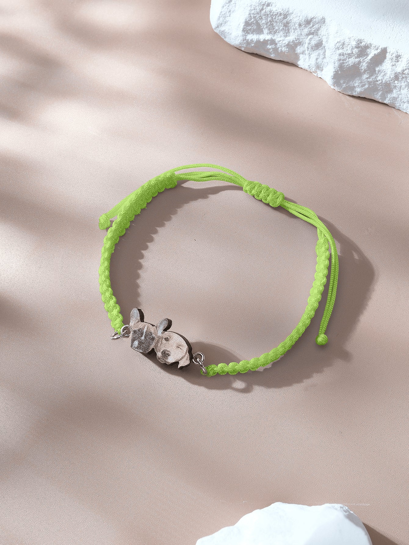 Product photography of personalised pet portrait bracelet