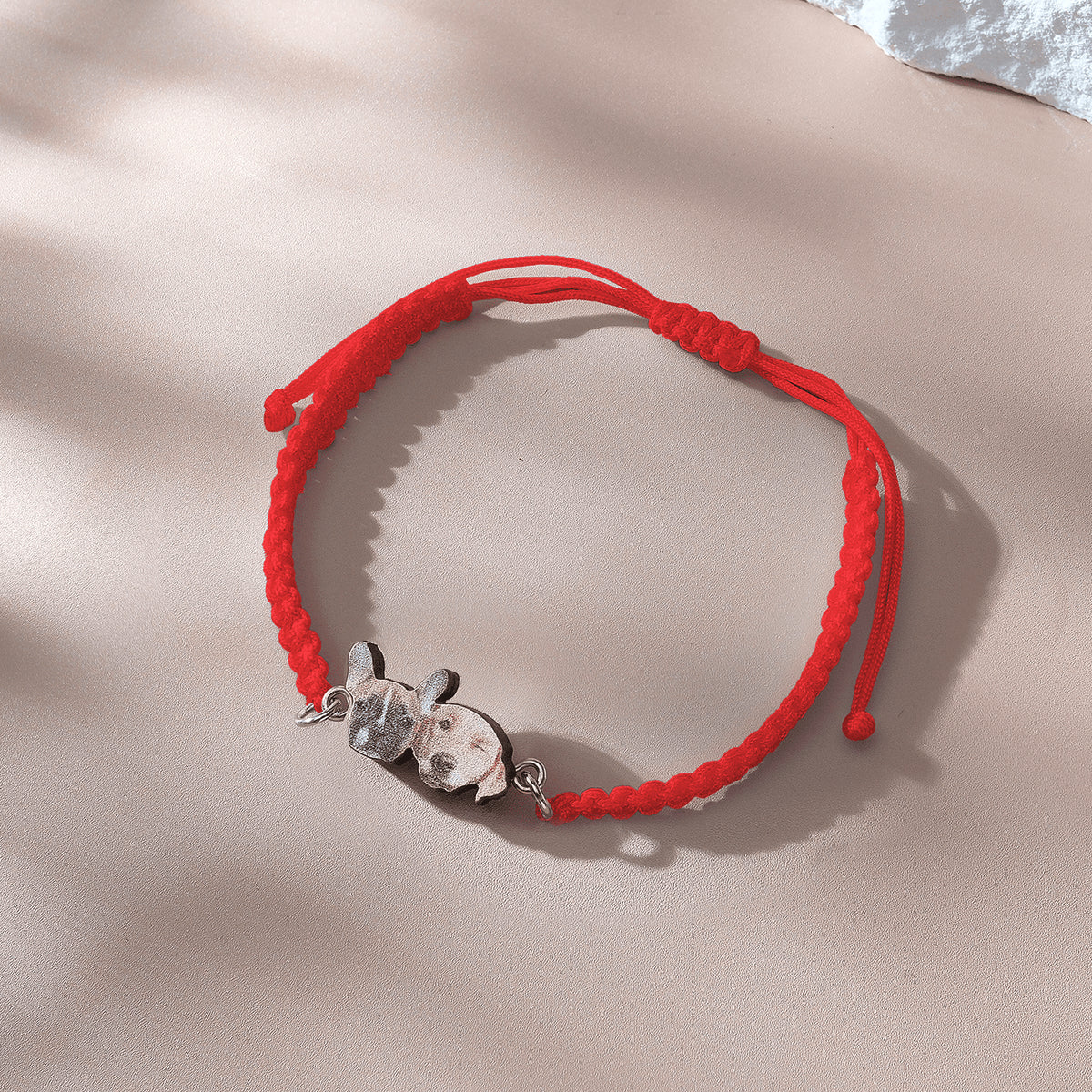 Personalised Pet Portrait Adjustable Braided Bracelet - Unique Gift for Pet Lovers