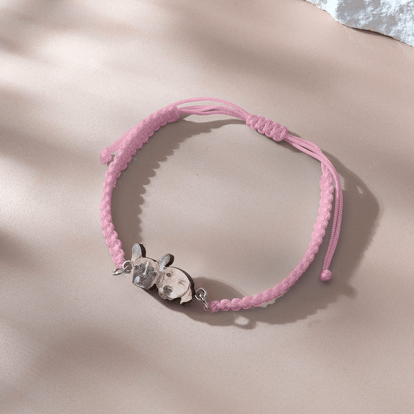 Personalised Pet Portrait Adjustable Braided Bracelet - Unique Gift for Pet Lovers