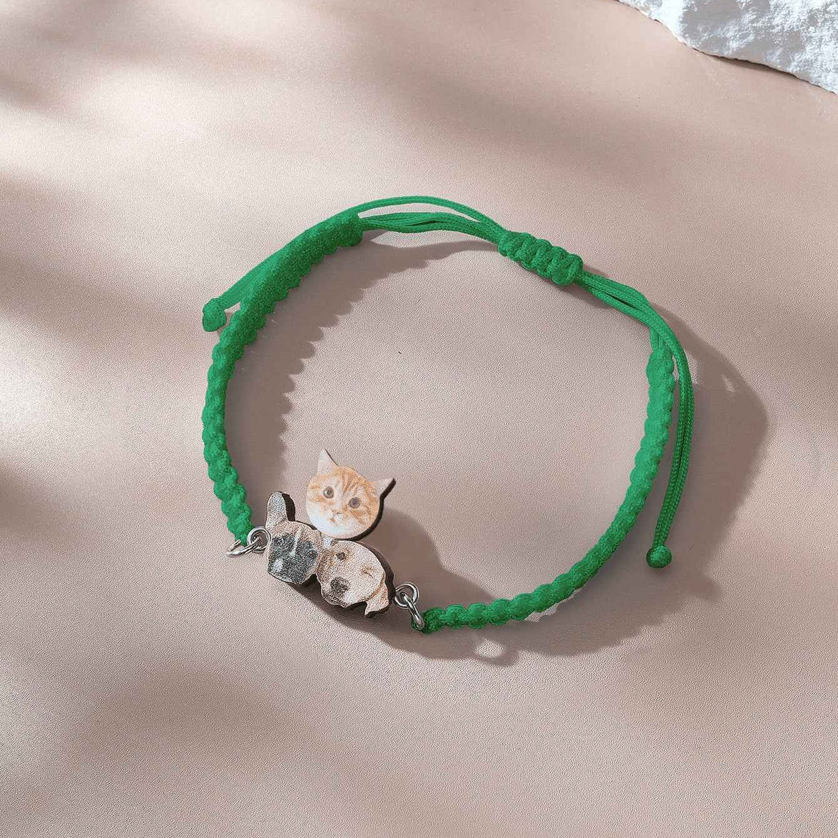 Personalized Pet Portrait Adjustable Braided Bracelet Birthday Gift for Pet Lover