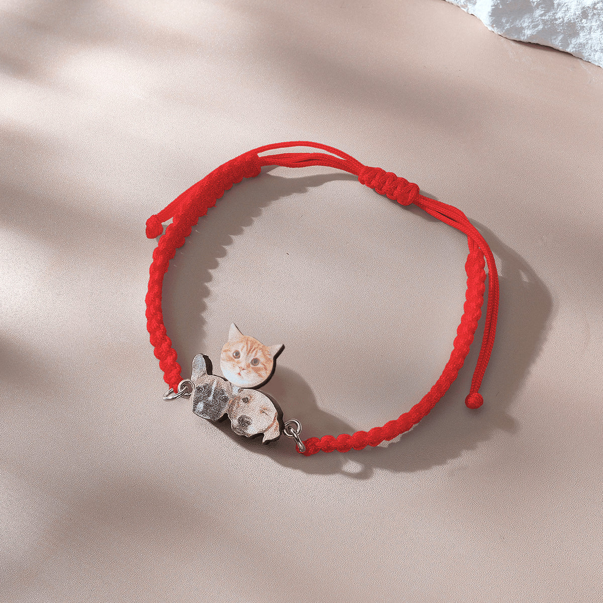 Personalised Pet Portrait Adjustable Braided Bracelet - Unique Gift for Pet Lovers