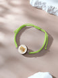 Bracelet with wooden pendant and pet portrait front view