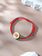Natural wood pendant with pet portrait and braided bracelet