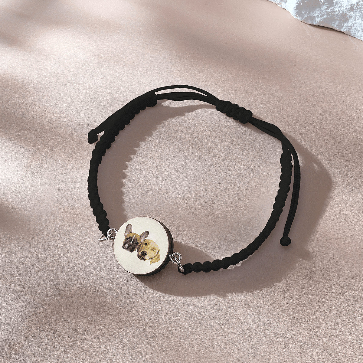 Personalised Pet Portrait Adjustable Braided Bracelet - Unique Gift for Pet Lovers