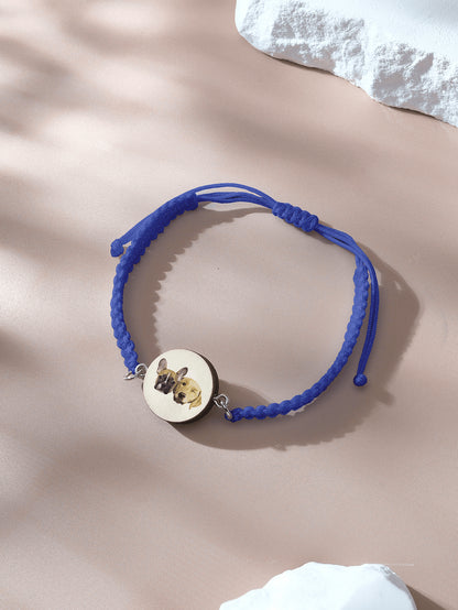 Personalised Pet Portrait Adjustable Braided Bracelet - Unique Gift for Pet Lovers