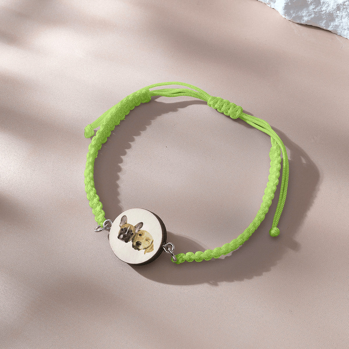 Personalised Pet Portrait Adjustable Braided Bracelet - Unique Gift for Pet Lovers