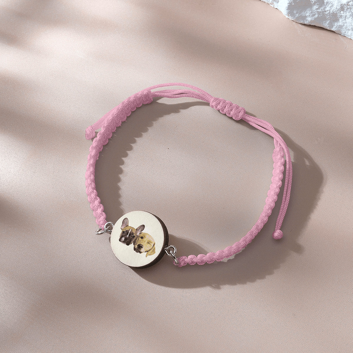 Personalised Pet Portrait Adjustable Braided Bracelet - Unique Gift for Pet Lovers
