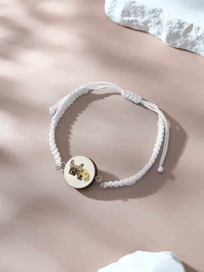 Personalised Pet Portrait Adjustable Braided Bracelet Birthday Gift