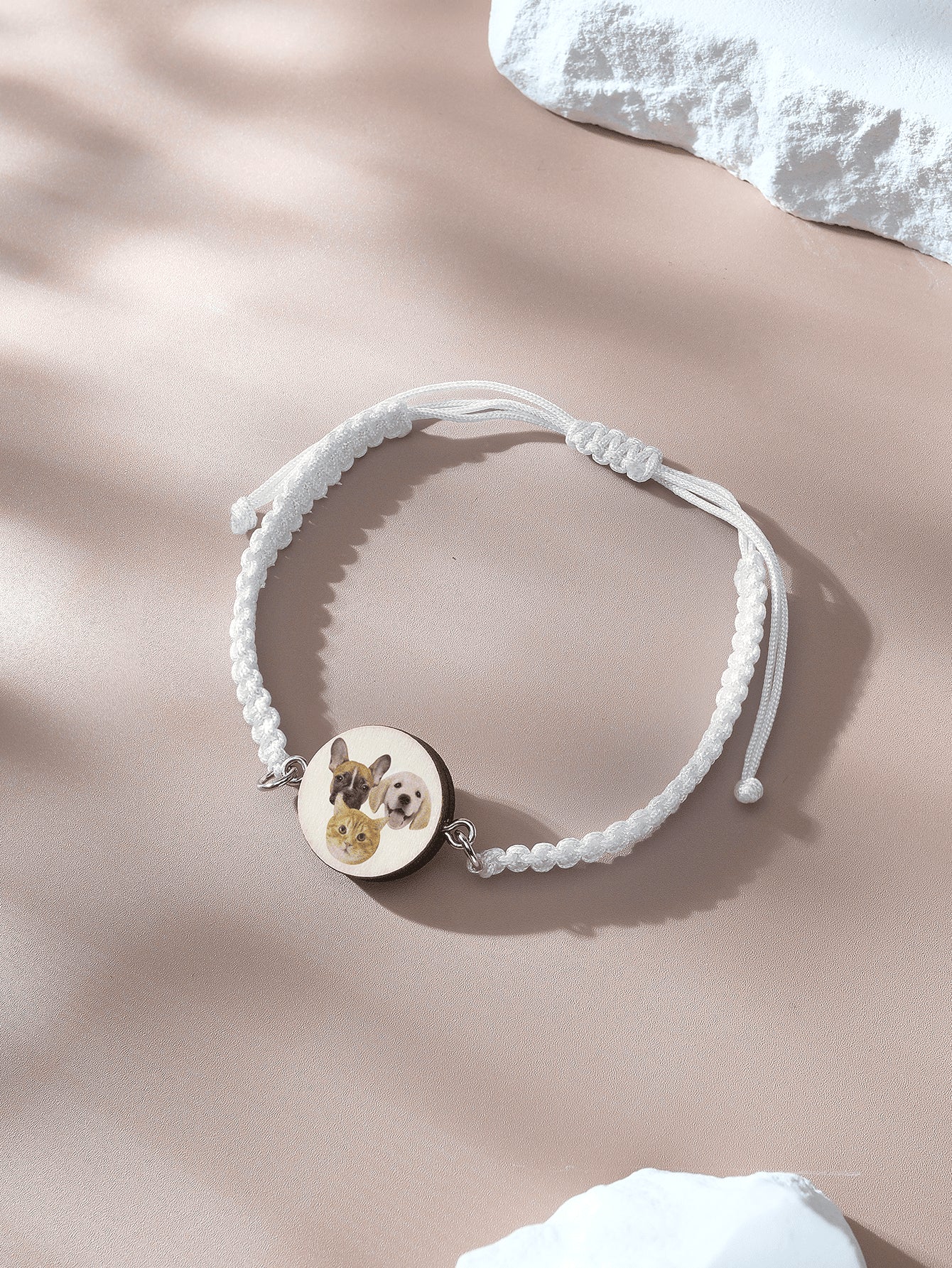 Personalised Pet Portrait Adjustable Braided Bracelet Birthday Gift