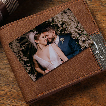 Personalised Stainless Steel Wallet Photo Insert Card - Custom Engraved Keepsake