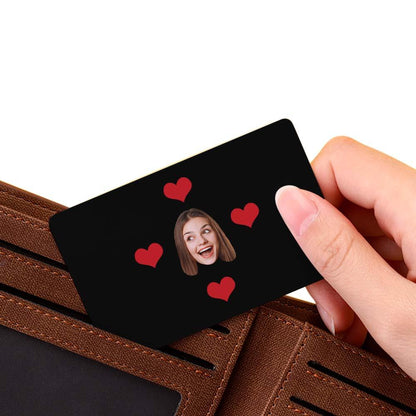 Front view of personalised AR animation card with customised head portrait and fixed body pose — interactive augmented reality keepsake for memorials, Christmas and special occasions