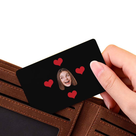 Front view of personalised AR animation card with customised head portrait and fixed body pose — interactive augmented reality keepsake for memorials, Christmas and special occasions