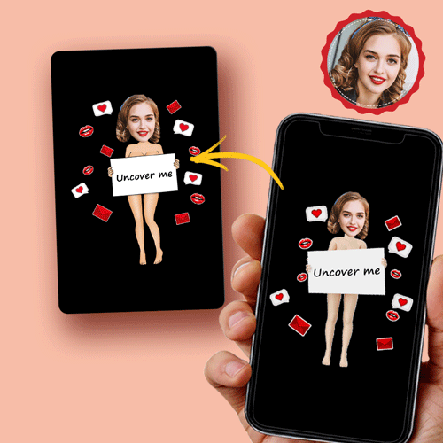 Interactive personalised virtual reality gift displayed with a smartphone scanning the QR code — no app required, works via web link; ideal for Valentine’s Day, Mother’s Day and birthdays