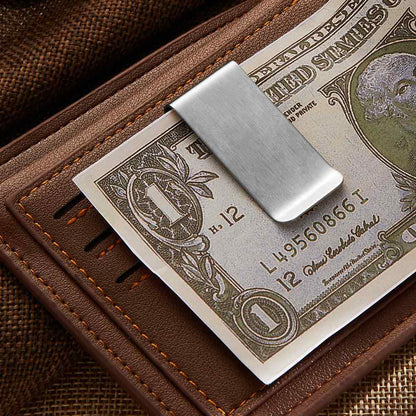 Personalised money clip with ruler showing 20×51 mm size and compact design — custom stainless steel gift