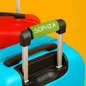 Close-up of bespoke text and music file reference printed on personalised neoprene handle wrap, unique custom travel ID