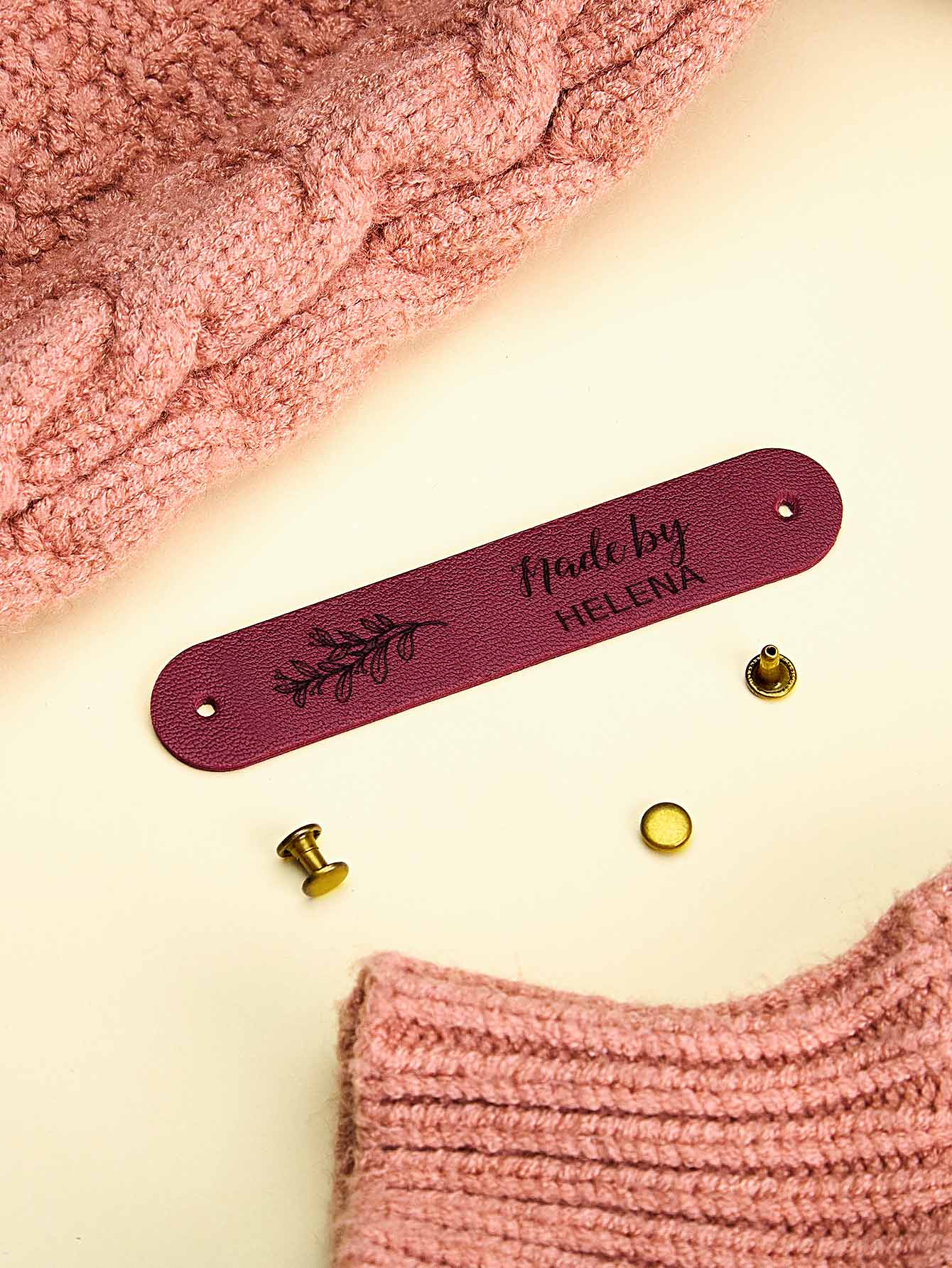 Personalised name label for knit gifts — ideal for Mother’s Day or Valentine’s presents