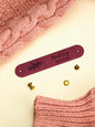 Personalised name label for knit gifts — ideal for Mother’s Day or Valentine’s presents