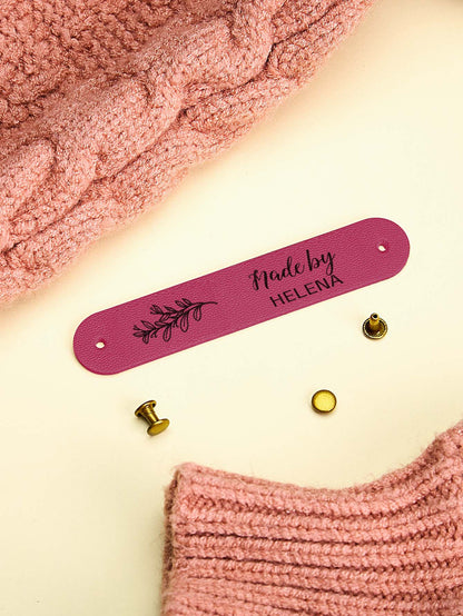 Example custom text options for personalised PVC tags showing stylish fonts and motifs