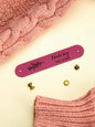 Example custom text options for personalised PVC tags showing stylish fonts and motifs