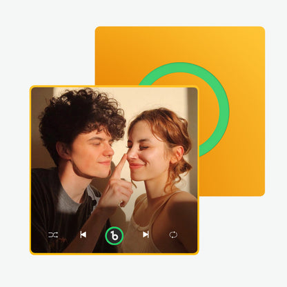 Gift-ready FridgeBeats 4.0 presentation box featuring personalised photo and custom MP3 music magnet for Valentine's and anniversary presents