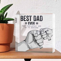 Custom Engraved Father's Day Crystal Ornaments Best Dad Ever Commemorate Gifts