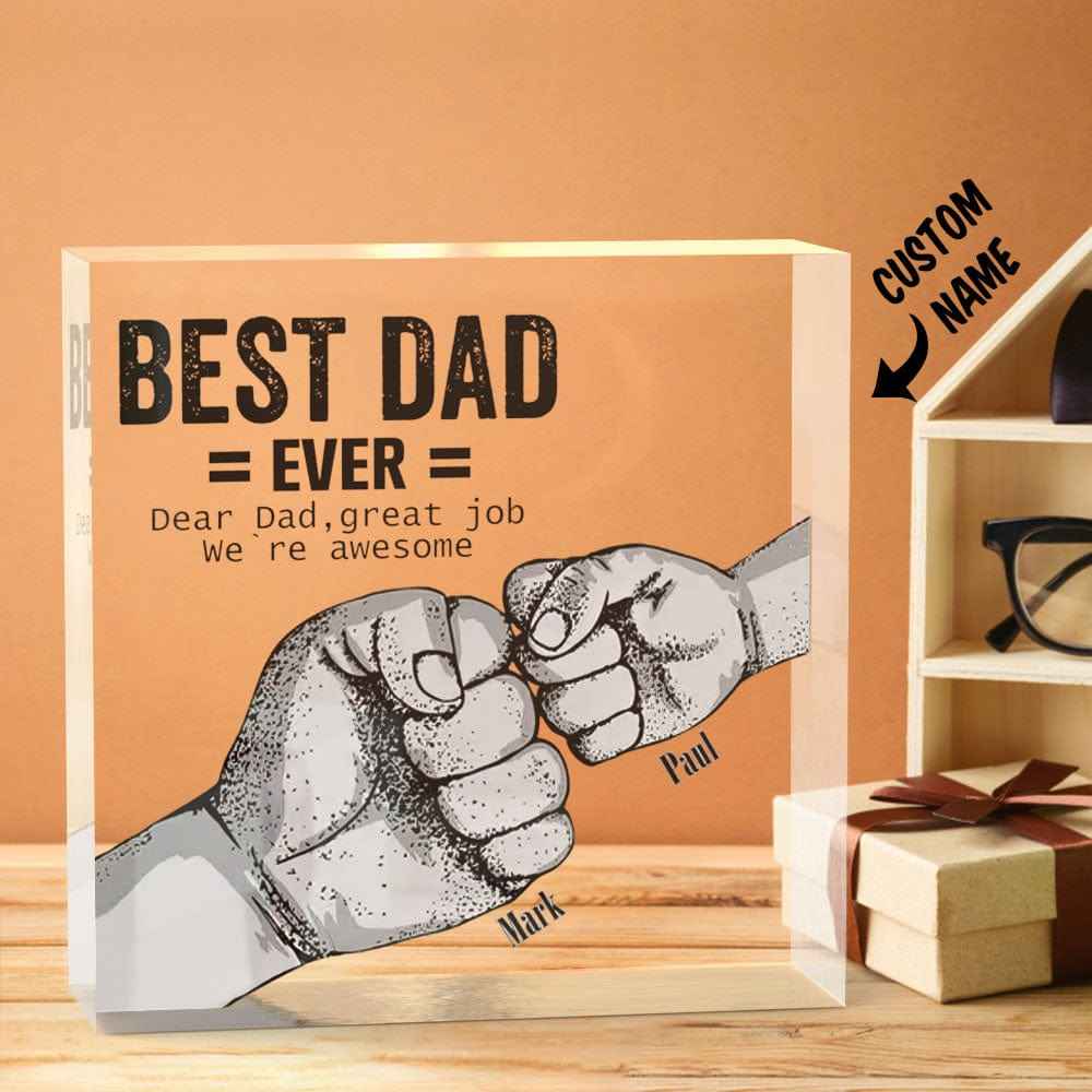 Custom Engraved Father's Day Crystal Ornaments Best Dad Ever Commemorate Gifts