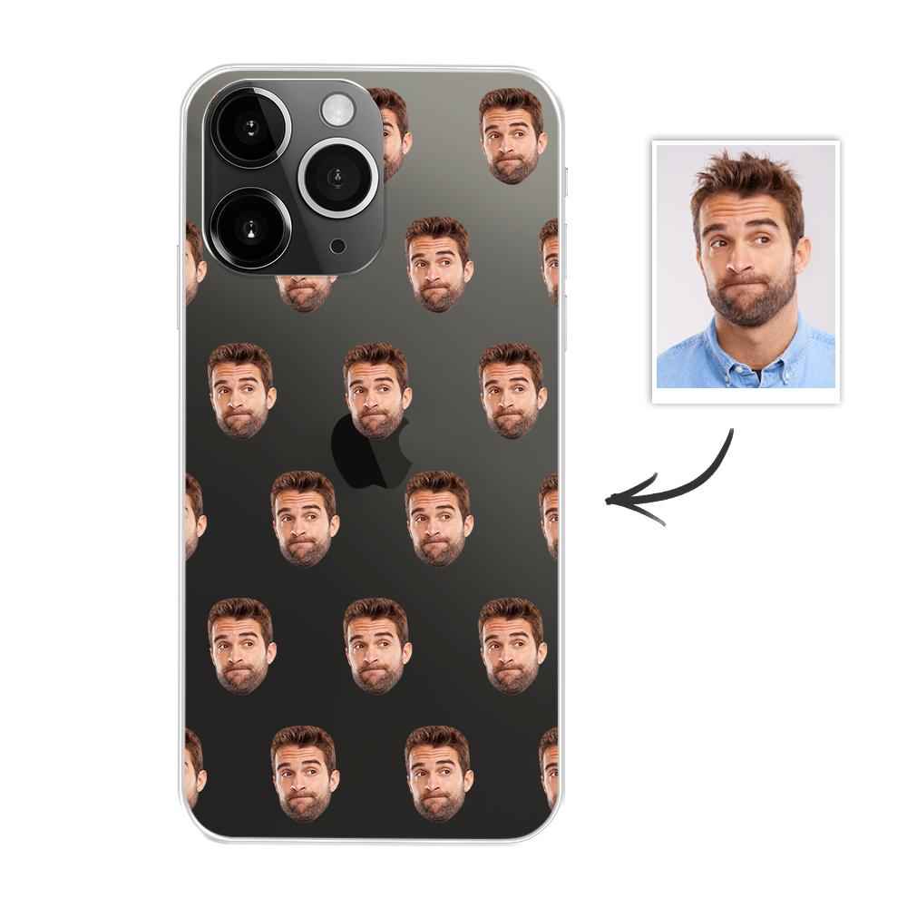 Personalized Face Pattern iPhone Case - Custom Photo Phone 13/12 Case