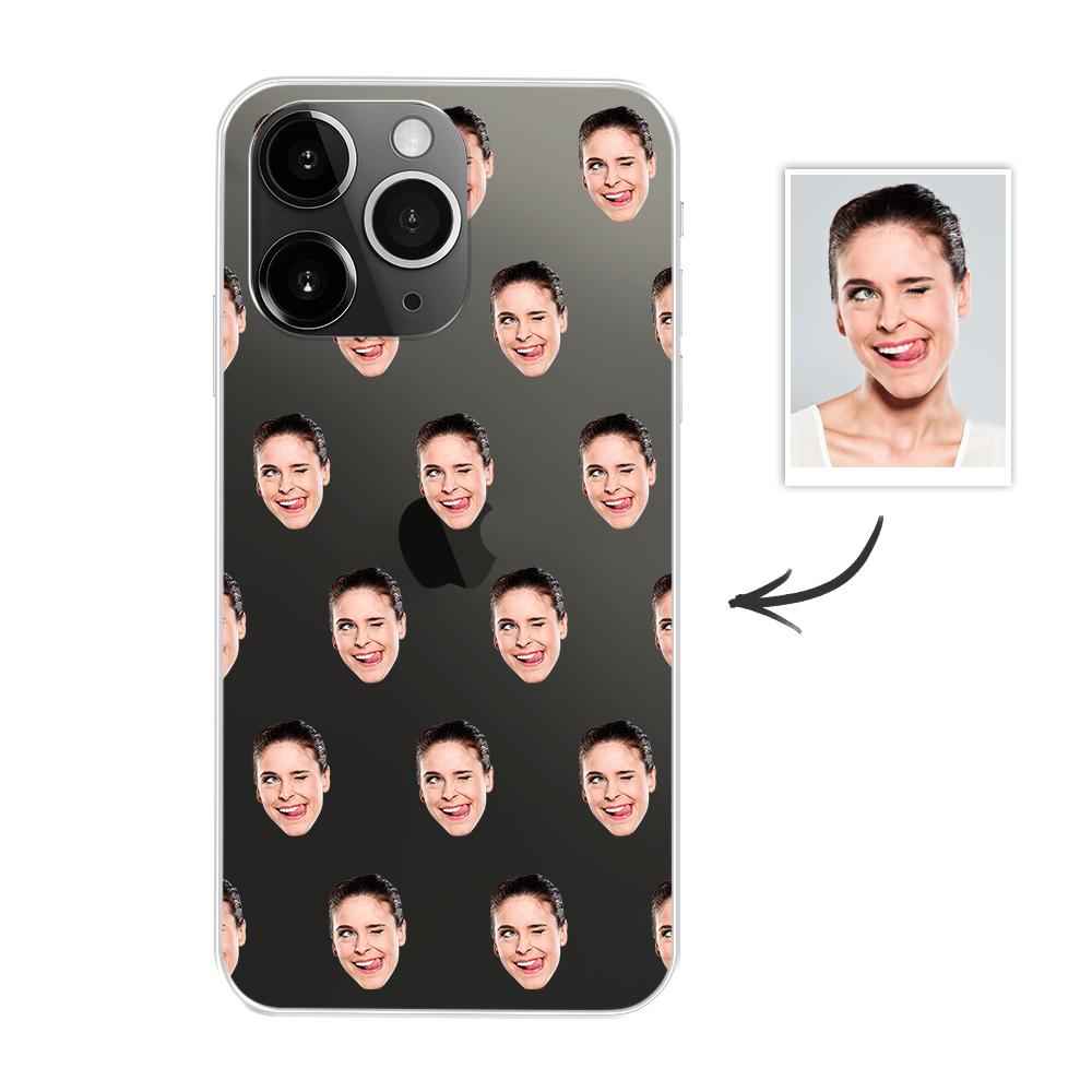 Personalized Face Pattern iPhone Case - Custom Photo Phone 13/12 Case
