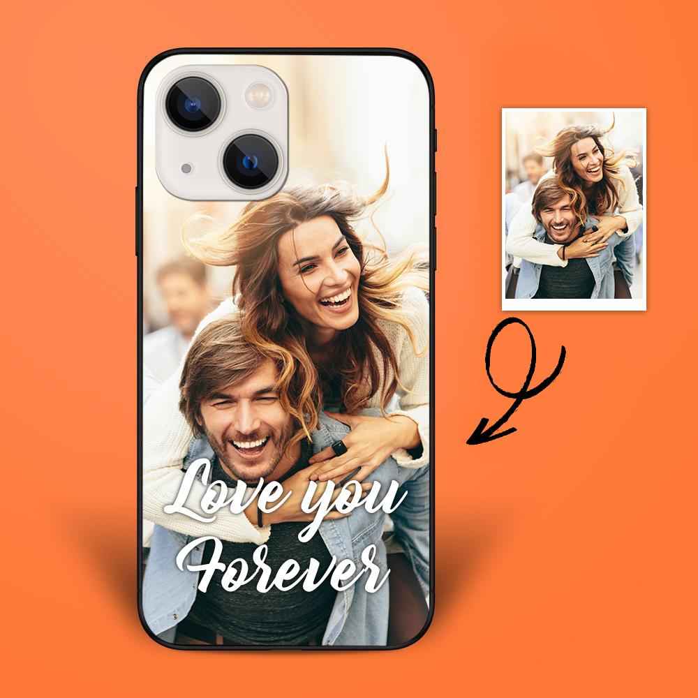 Custom Photo iPhone 13/12 Case With Name Engraved Photo And Text Phone Case With Soft Shell