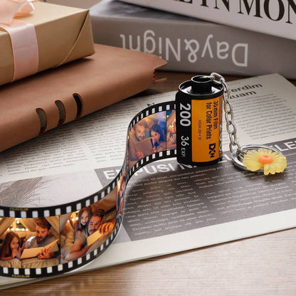 Personalised Camera Film Roll Keychain | Custom Photo Gift for Him
