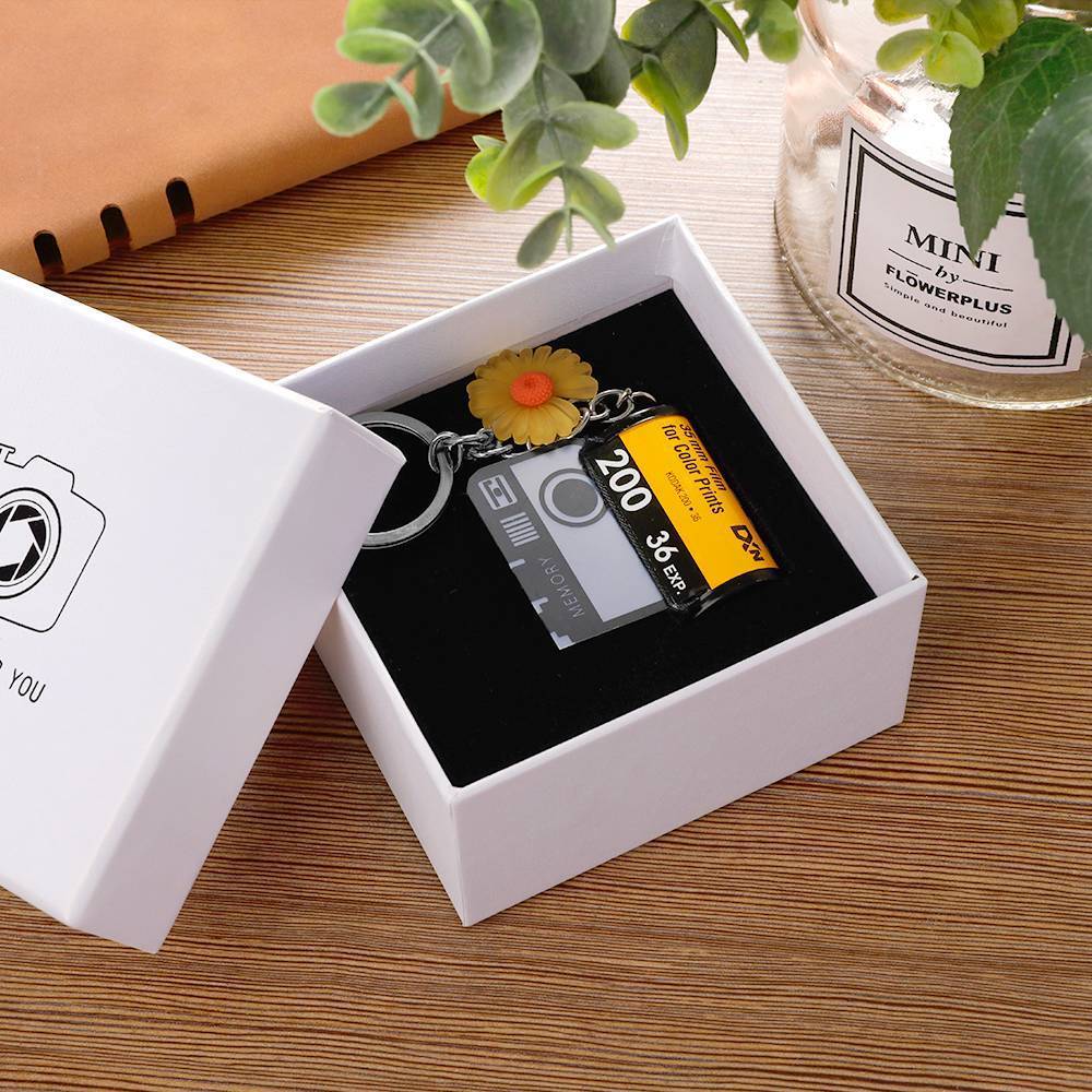 Personalised Camera Film Roll Keychain | Custom Photo Gift for Him