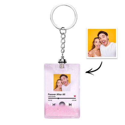 Personalised Photo Scannable Music Code Illuminated Quicksand Keychain