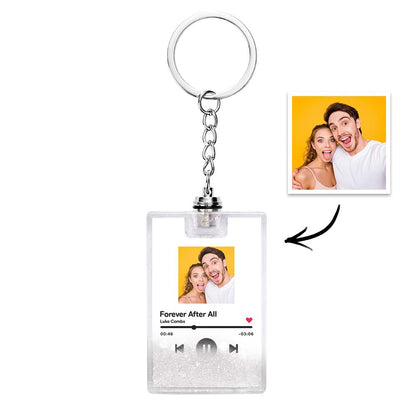 Personalised Photo Scannable Music Code Illuminated Quicksand Keychain