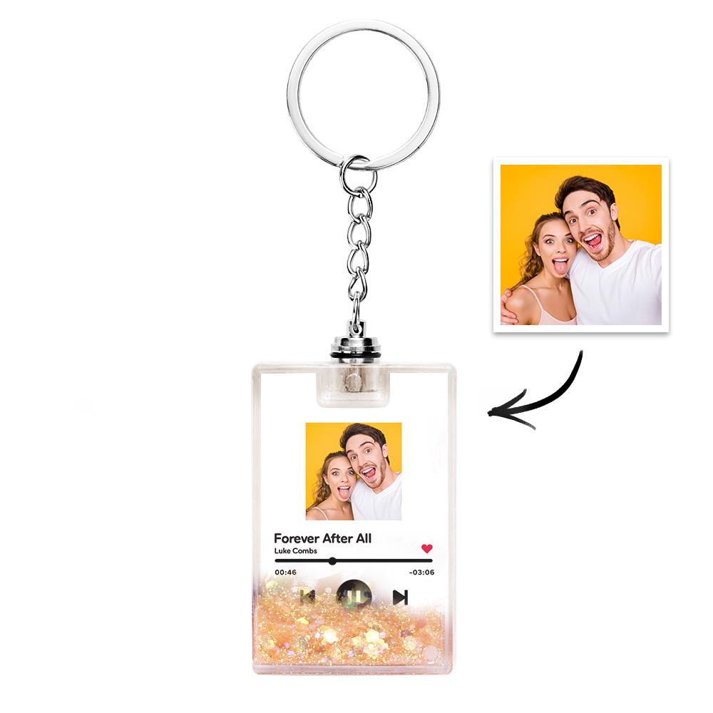 Personalised Photo Scannable Music Code Illuminated Quicksand Keychain