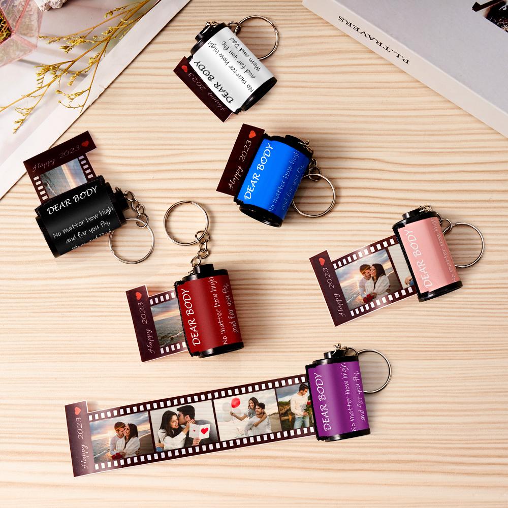 Personalised Photo Film Keychain | Custom Text Couple's Gift