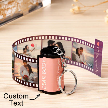 Personalised Photo Film Keychain | Custom Text Couple's Gift