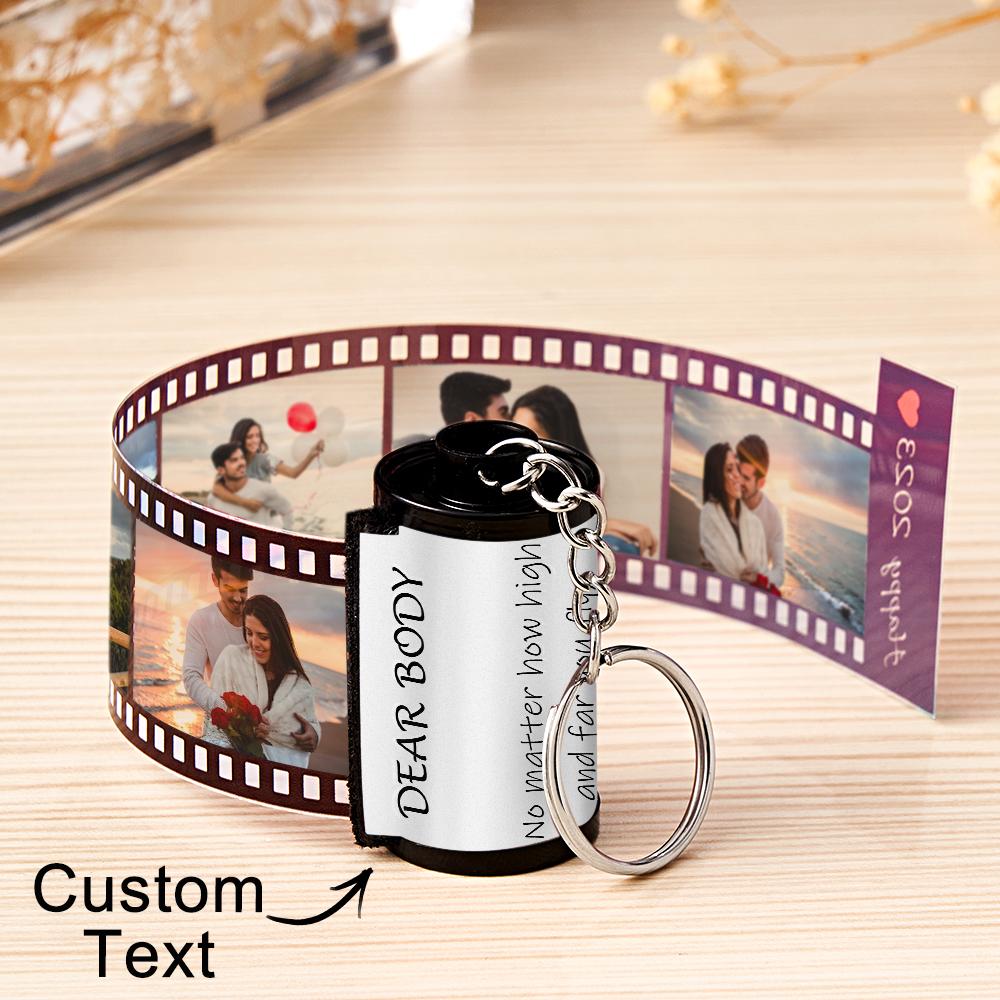 Personalised Photo Film Keychain | Custom Text Couple's Gift