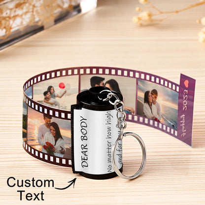 Personalised Photo Film Keychain | Custom Text Couple's Gift